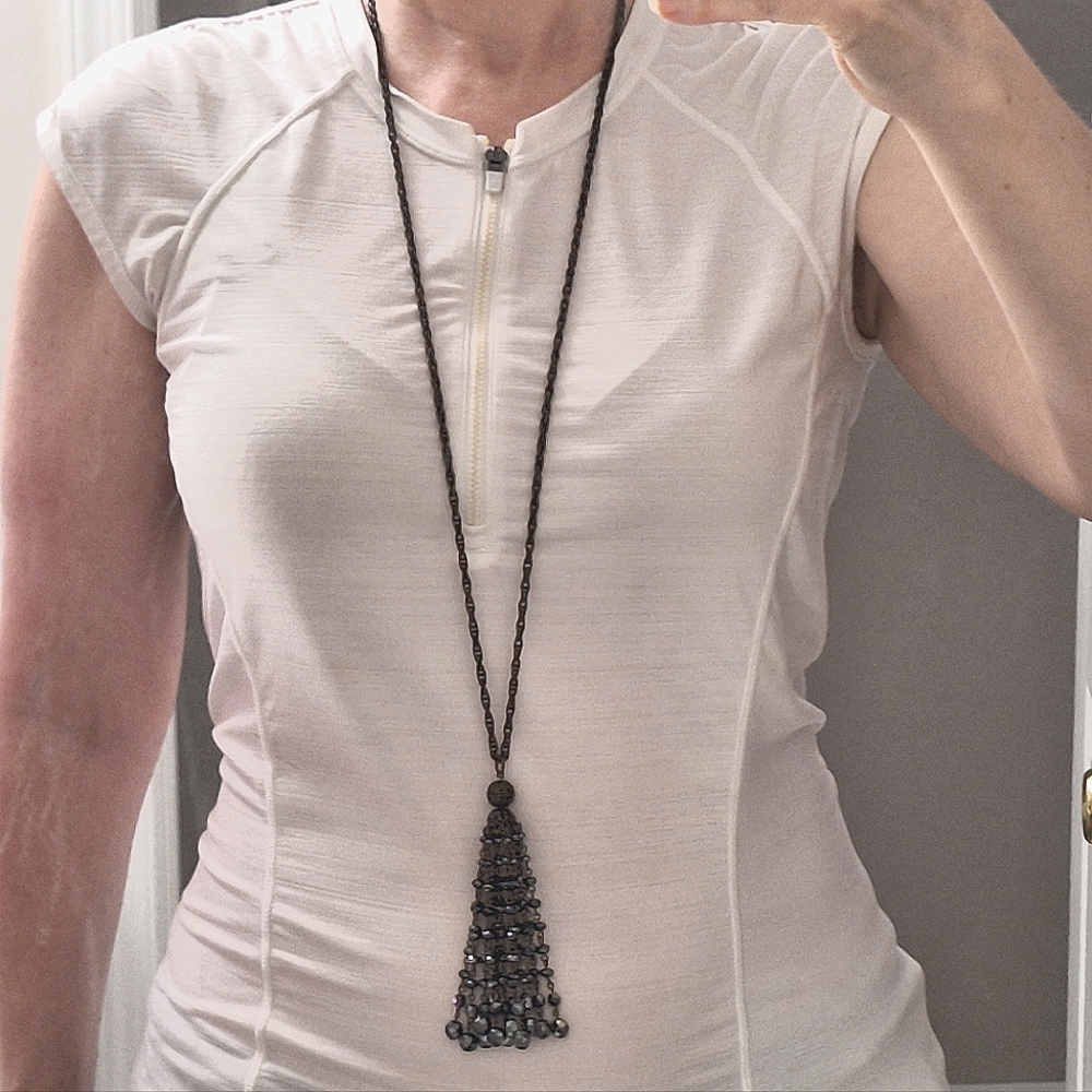 CLUB MONACO | Hematite Tassle Necklace